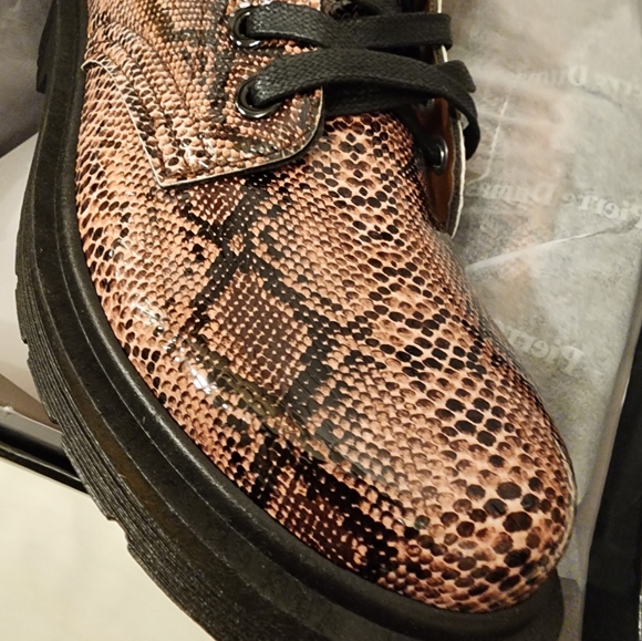 Pink Snakeskin Combat Boots - Picture 9 of 12